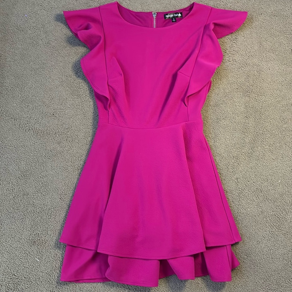 Flutter Sleeve Double-Hem Fit & Flare Dress